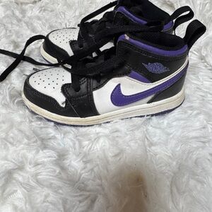 Kids Black and Purple Sneakers